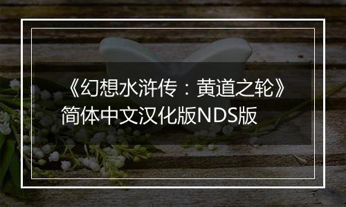 《幻想水浒传：黄道之轮》简体中文汉化版NDS版