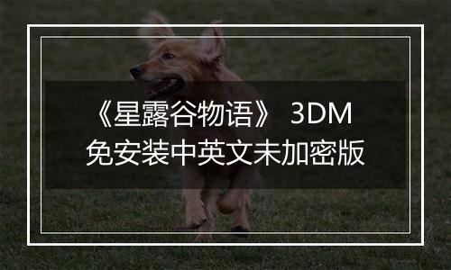 《星露谷物语》 3DM免安装中英文未加密版