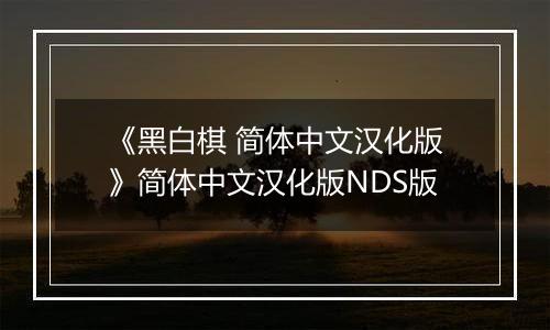 《黑白棋 简体中文汉化版》简体中文汉化版NDS版